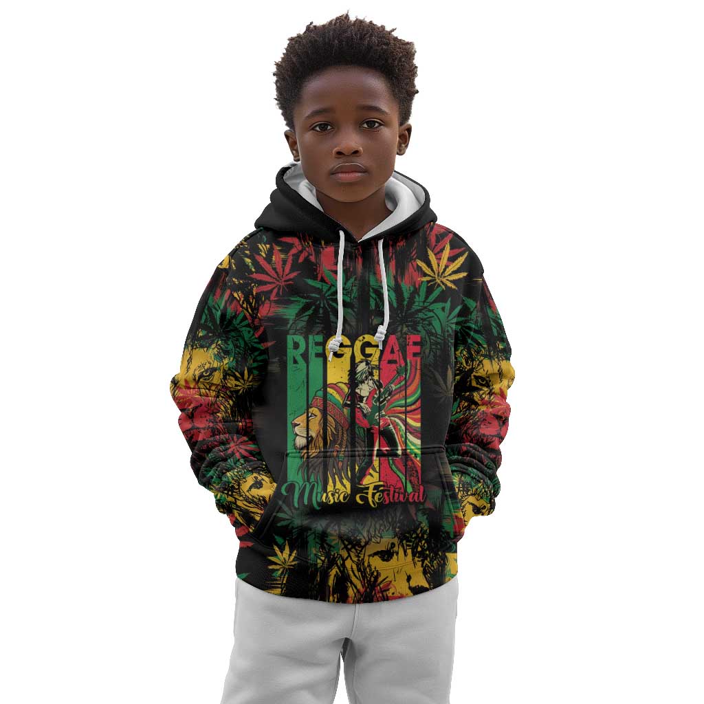 Jamaica Reggae Festival Kid Hoodie One Love Rastafari Culture - African Pride