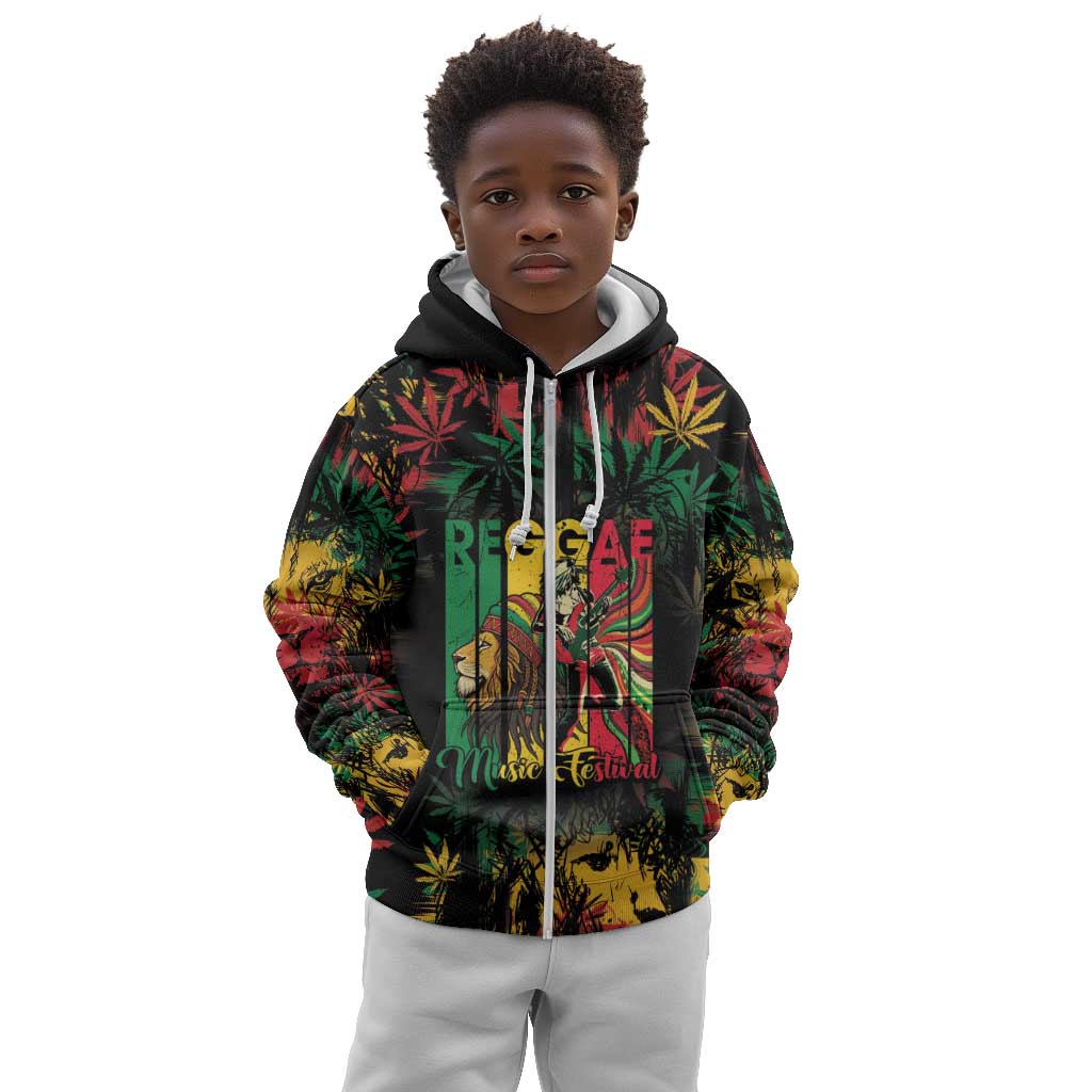 Jamaica Reggae Festival Kid Hoodie One Love Rastafari Culture - African Pride