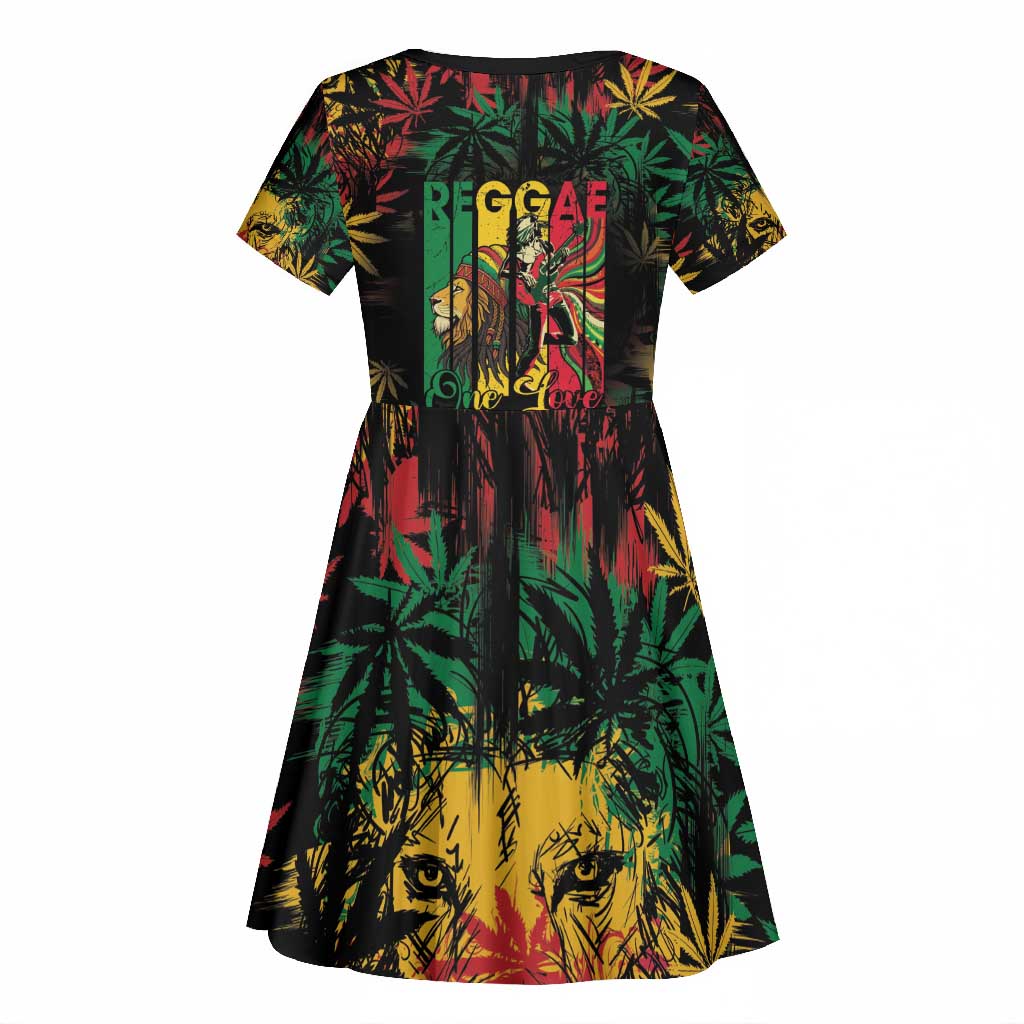 Jamaica Reggae Festival Kid Short Sleeve Dress One Love Rastafari Culture - African Pride