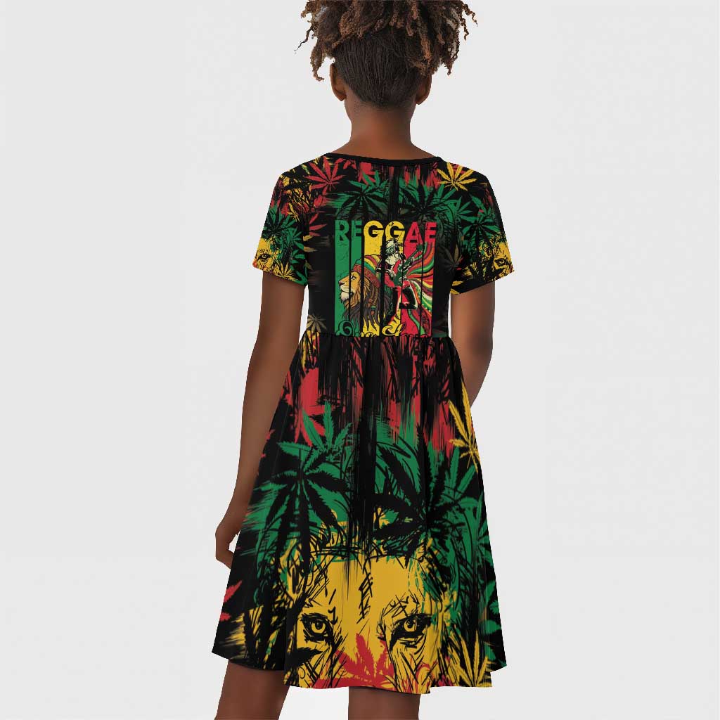 Jamaica Reggae Festival Kid Short Sleeve Dress One Love Rastafari Culture - African Pride