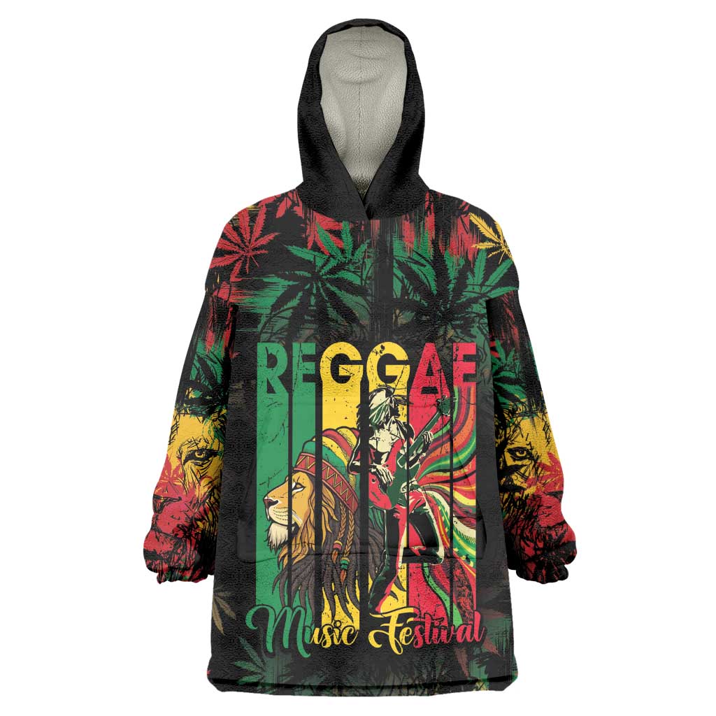 Jamaica Reggae Festival Kid Wearable Blanket Hoodie One Love Rastafari Culture - African Pride