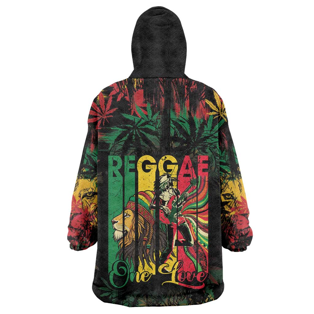 Jamaica Reggae Festival Kid Wearable Blanket Hoodie One Love Rastafari Culture - African Pride