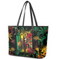 Jamaica Reggae Festival Leather Tote Bag One Love Rastafari Culture - African Pride