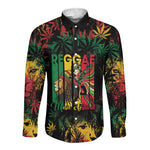 Jamaica Reggae Festival Long Sleeve Button Shirt One Love Rastafari Culture - African Pride