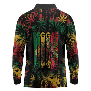 Jamaica Reggae Festival Long Sleeve Polo Shirt One Love Rastafari Culture - African Pride