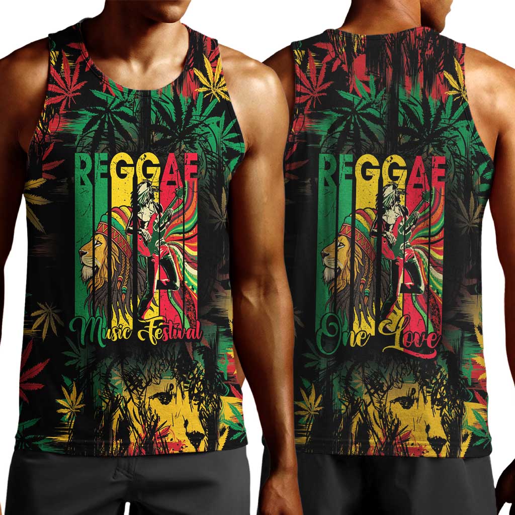 Jamaica Reggae Festival Men Tank Top One Love Rastafari Culture - African Pride