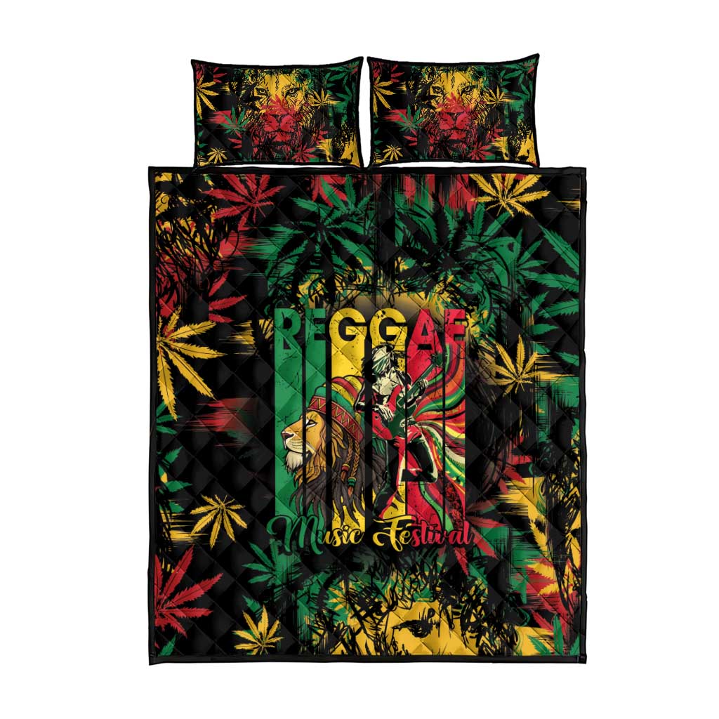 Jamaica Reggae Festival Quilt Bed Set One Love Rastafari Culture - African Pride