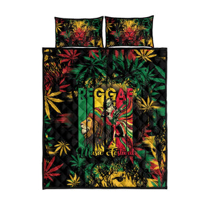 Jamaica Reggae Festival Quilt Bed Set One Love Rastafari Culture - African Pride