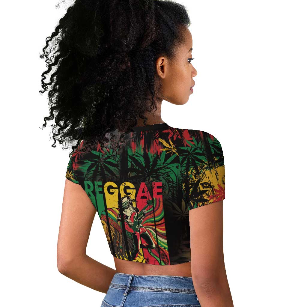 Jamaica Reggae Festival Raglan Cropped T shirt One Love Rastafari Culture - African Pride