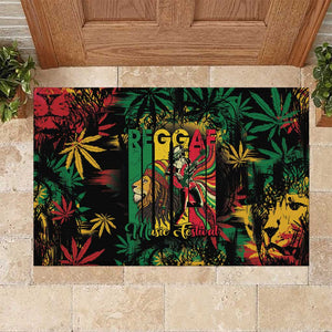 Jamaica Reggae Festival Rubber Doormat One Love Rastafari Culture - African Pride