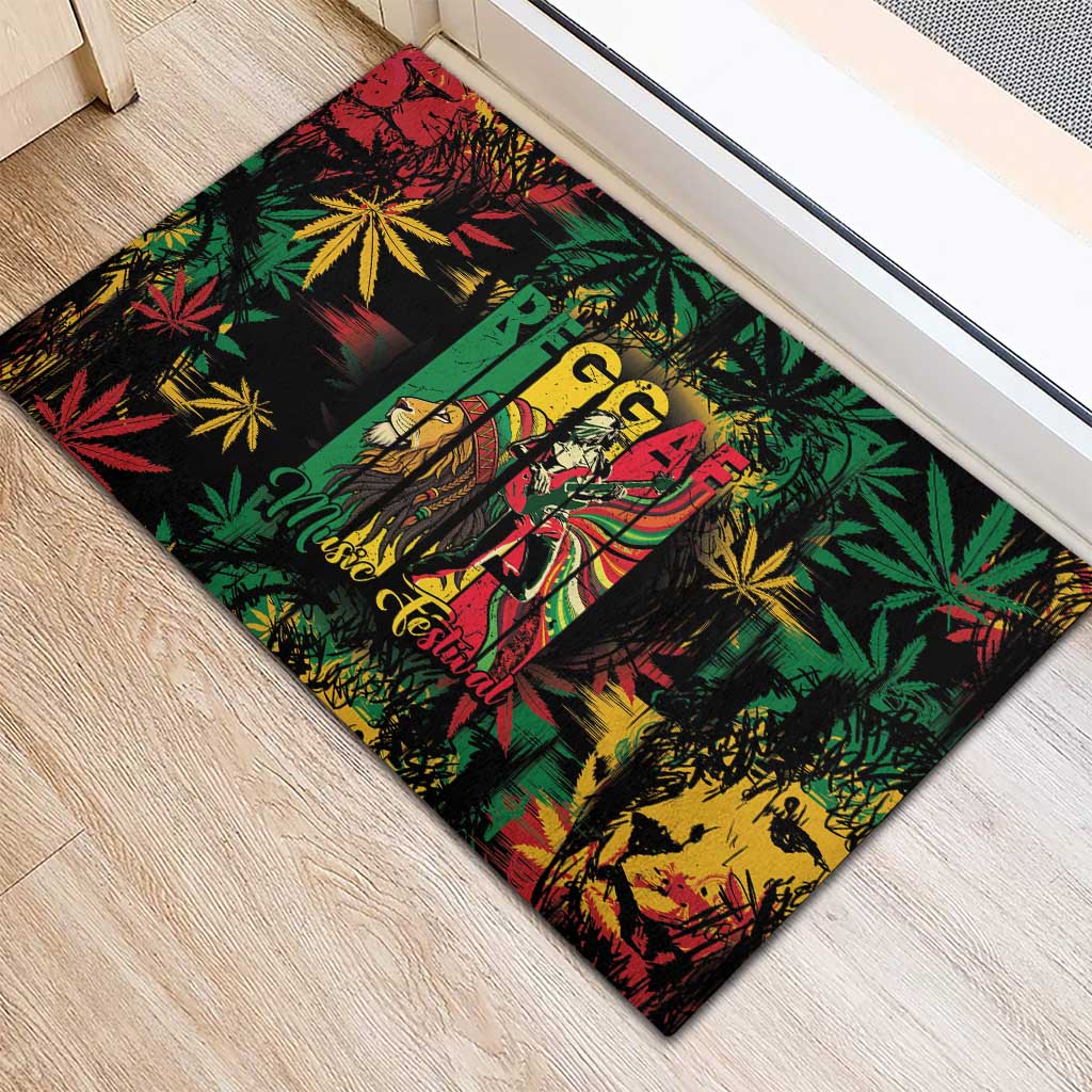 Jamaica Reggae Festival Rubber Doormat One Love Rastafari Culture - African Pride