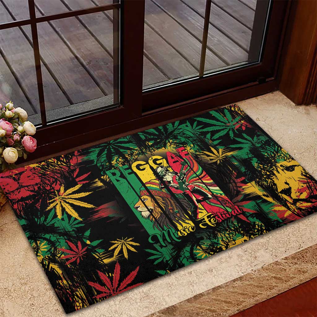 Jamaica Reggae Festival Rubber Doormat One Love Rastafari Culture - African Pride