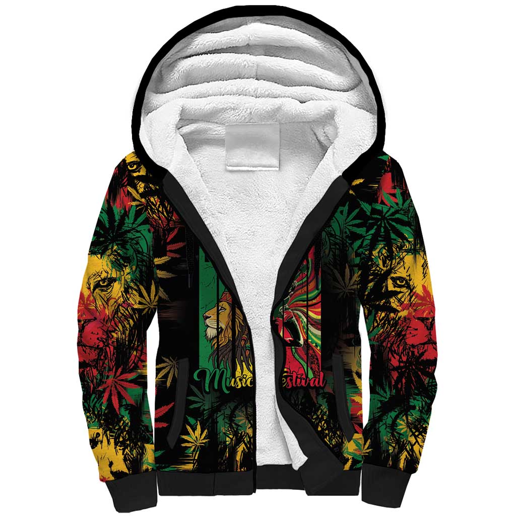 Jamaica Reggae Festival Sherpa Hoodie One Love Rastafari Culture - African Pride