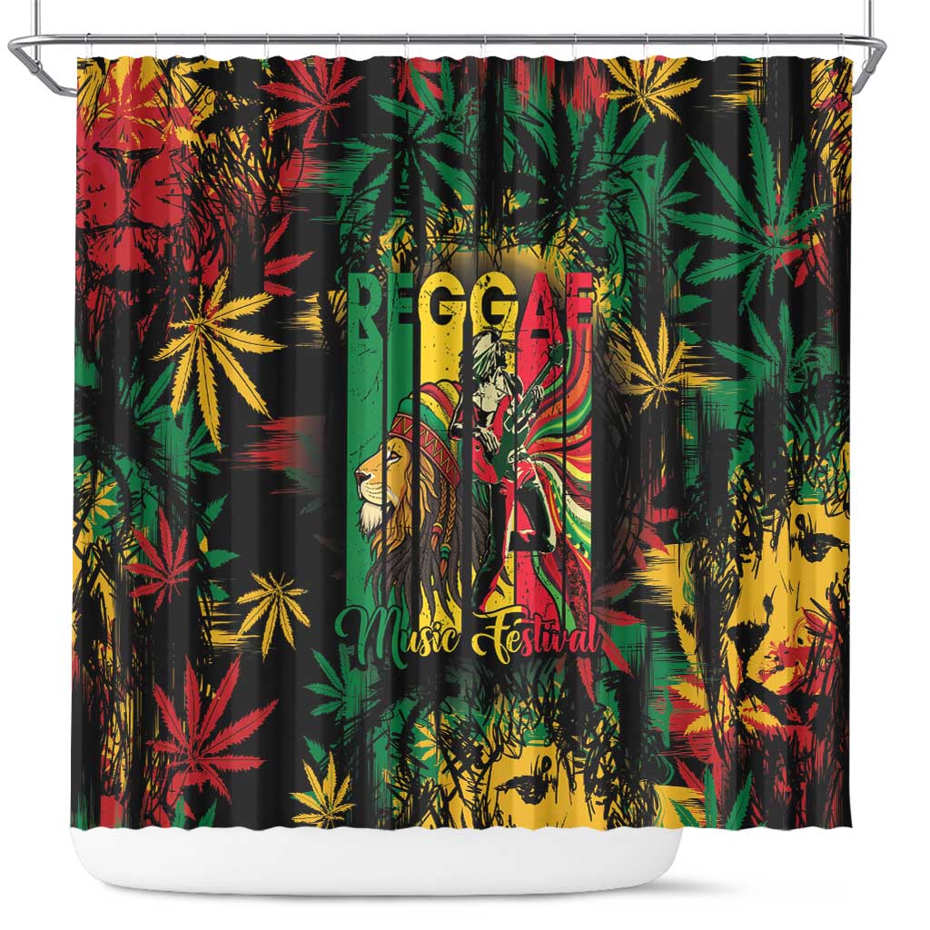 Jamaica Reggae Festival Shower Curtain One Love Rastafari Culture - African Pride
