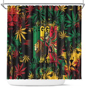 Jamaica Reggae Festival Shower Curtain One Love Rastafari Culture - African Pride
