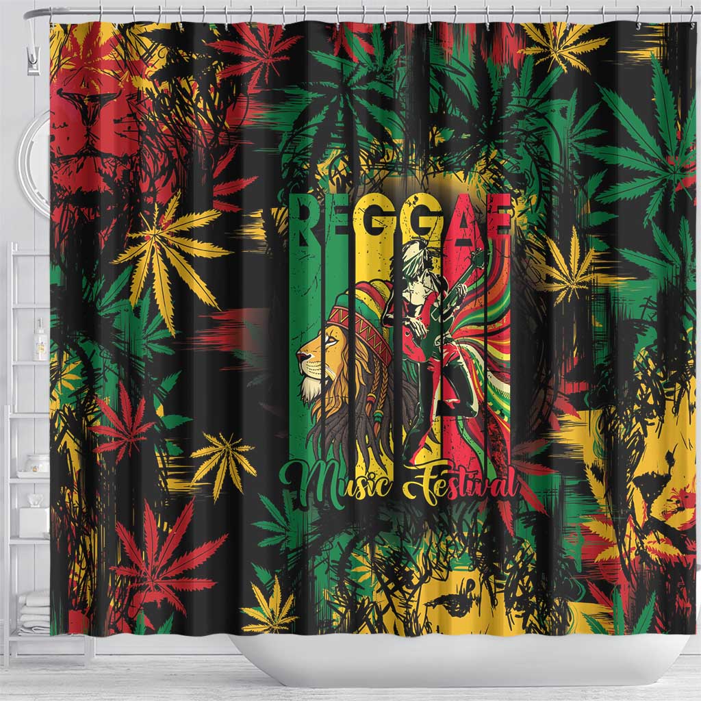 Jamaica Reggae Festival Shower Curtain One Love Rastafari Culture - African Pride