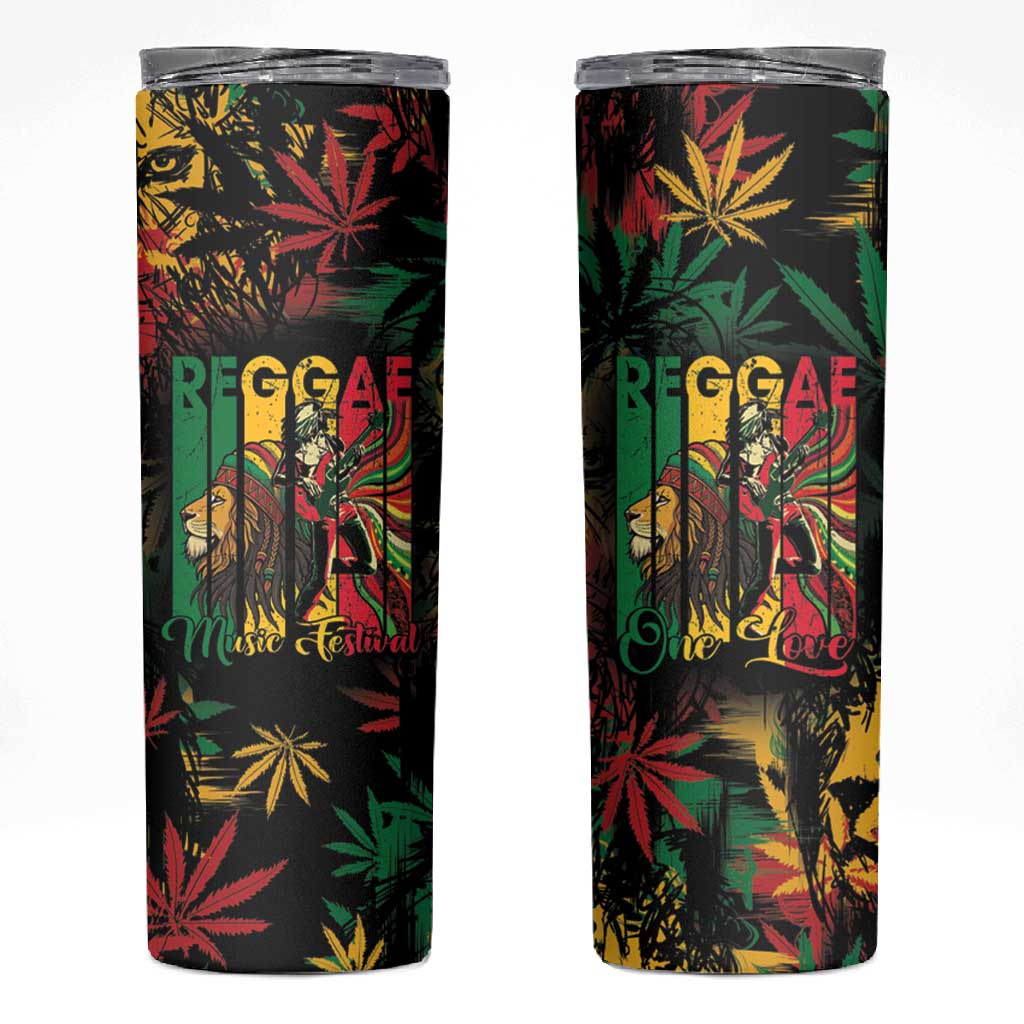 Jamaica Reggae Festival Skinny Tumbler One Love Rastafari Culture - African Pride