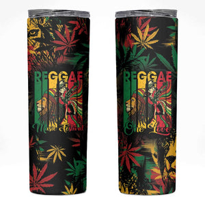 Jamaica Reggae Festival Skinny Tumbler One Love Rastafari Culture - African Pride