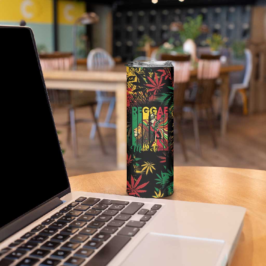 Jamaica Reggae Festival Skinny Tumbler One Love Rastafari Culture - African Pride