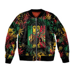 Jamaica Reggae Festival Sleeve Zip Bomber Jacket One Love Rastafari Culture - African Pride