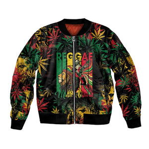 Jamaica Reggae Festival Sleeve Zip Bomber Jacket One Love Rastafari Culture - African Pride