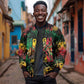 Jamaica Reggae Festival Sleeve Zip Bomber Jacket One Love Rastafari Culture - African Pride