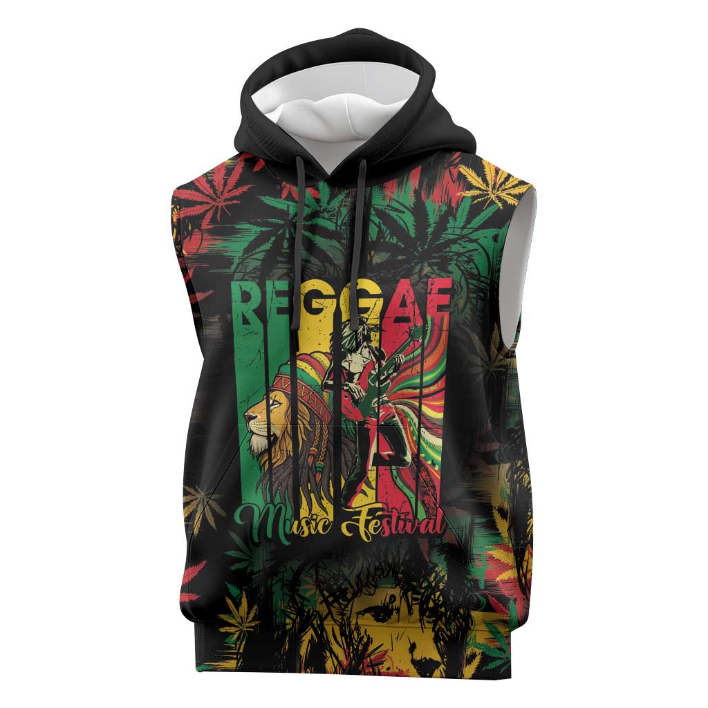 Jamaica Reggae Festival Sleeveless Hoodie One Love Rastafari Culture - African Pride