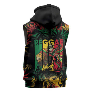 Jamaica Reggae Festival Sleeveless Hoodie One Love Rastafari Culture - African Pride
