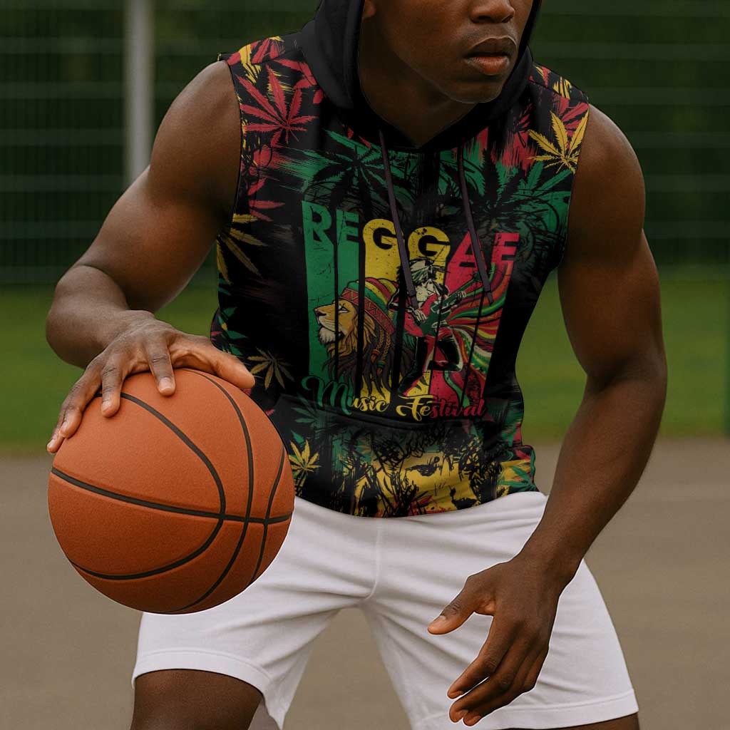 Jamaica Reggae Festival Sleeveless Hoodie One Love Rastafari Culture - African Pride