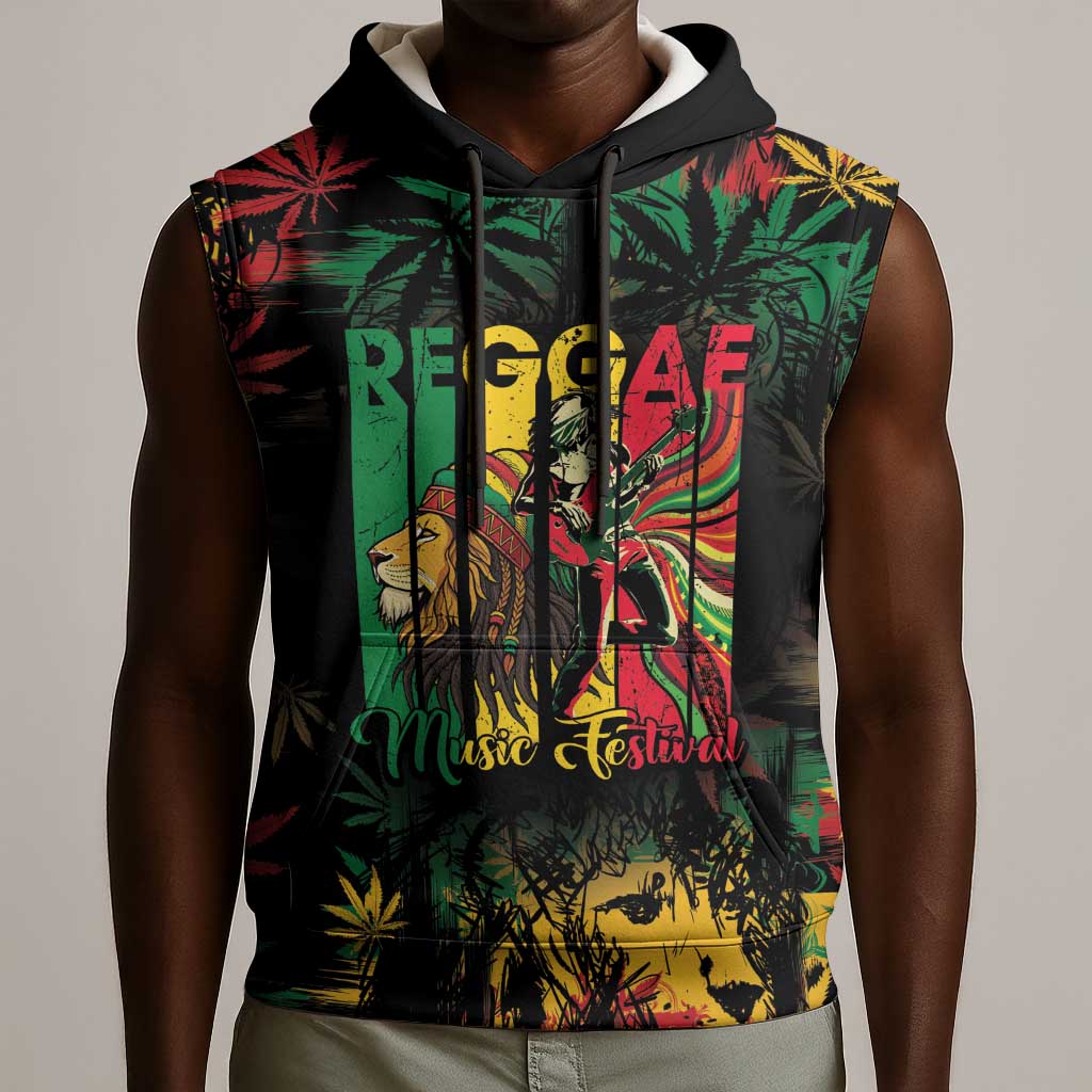 Jamaica Reggae Festival Sleeveless Hoodie One Love Rastafari Culture - African Pride