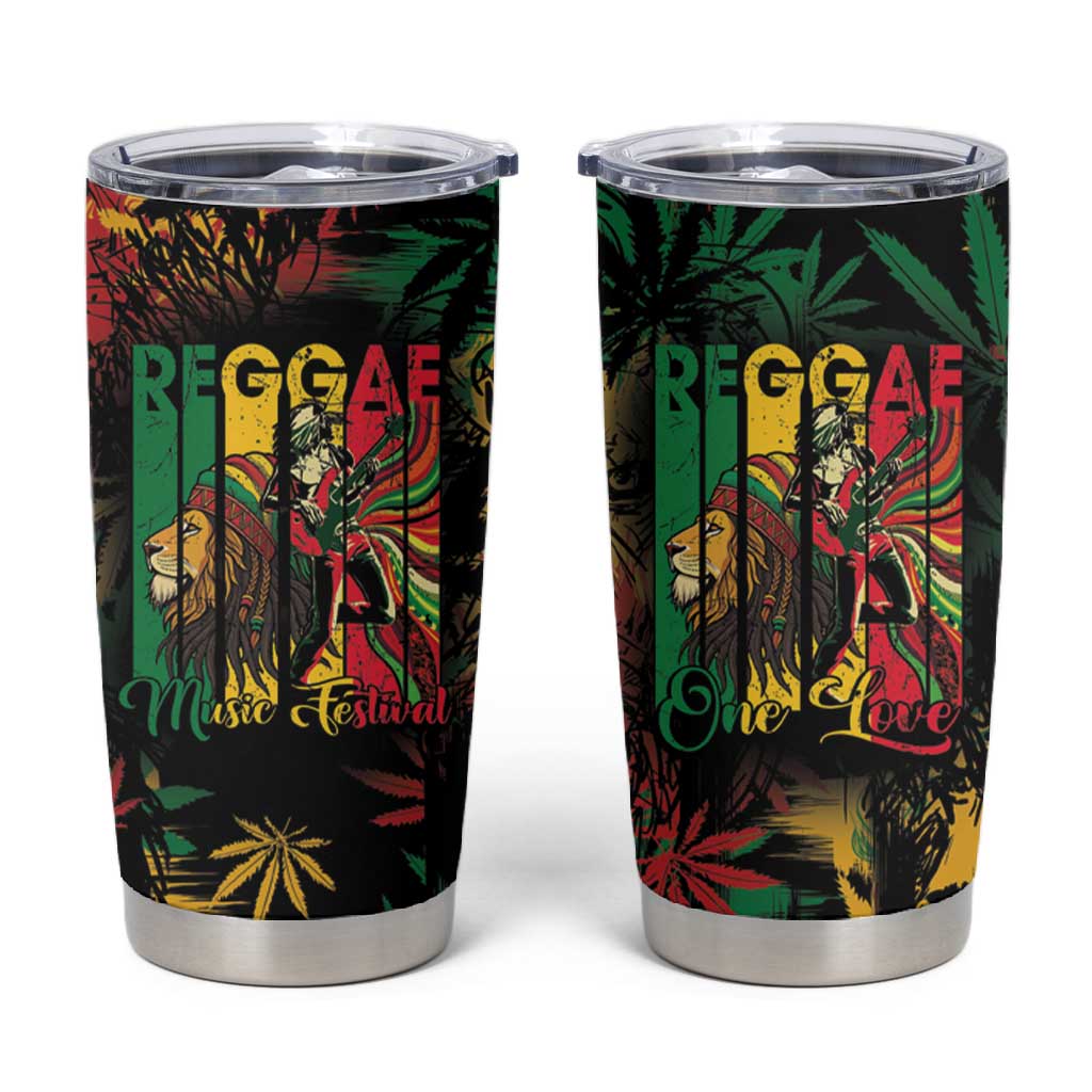 Jamaica Reggae Festival Tumbler Cup One Love Rastafari Culture - African Pride