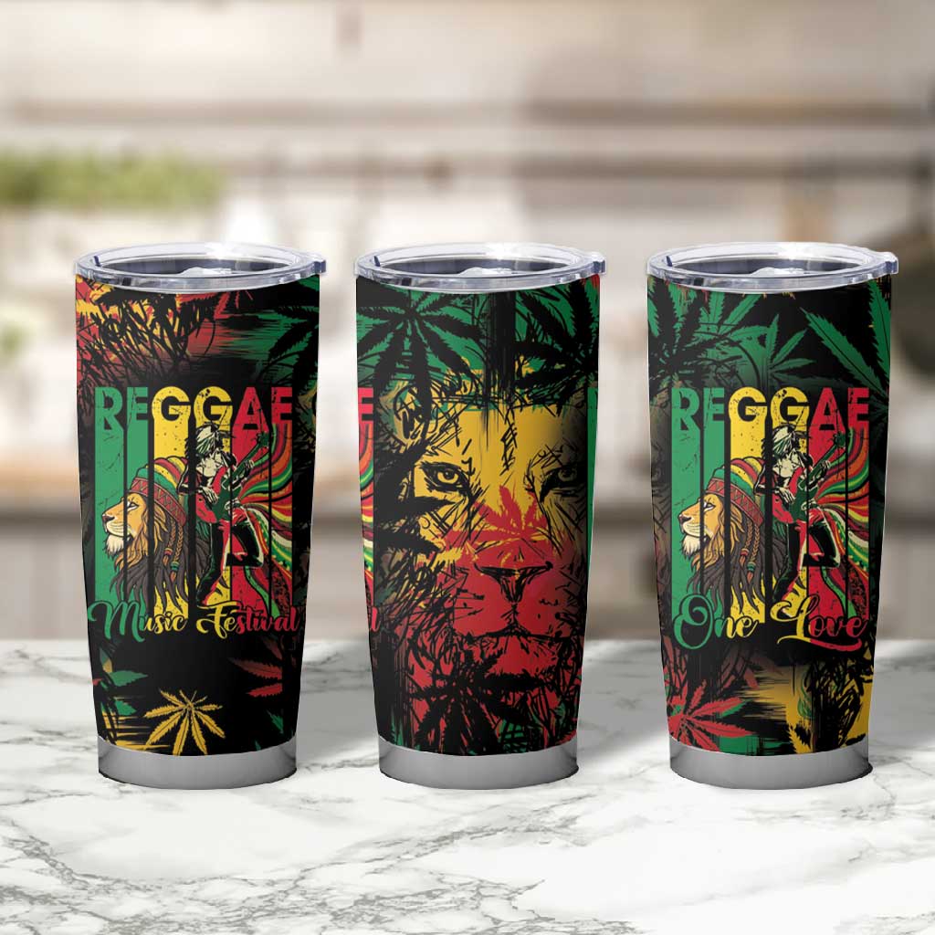 Jamaica Reggae Festival Tumbler Cup One Love Rastafari Culture - African Pride