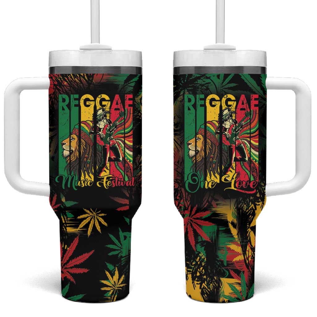 Jamaica Reggae Festival Tumbler With Handle One Love Rastafari Culture - African Pride