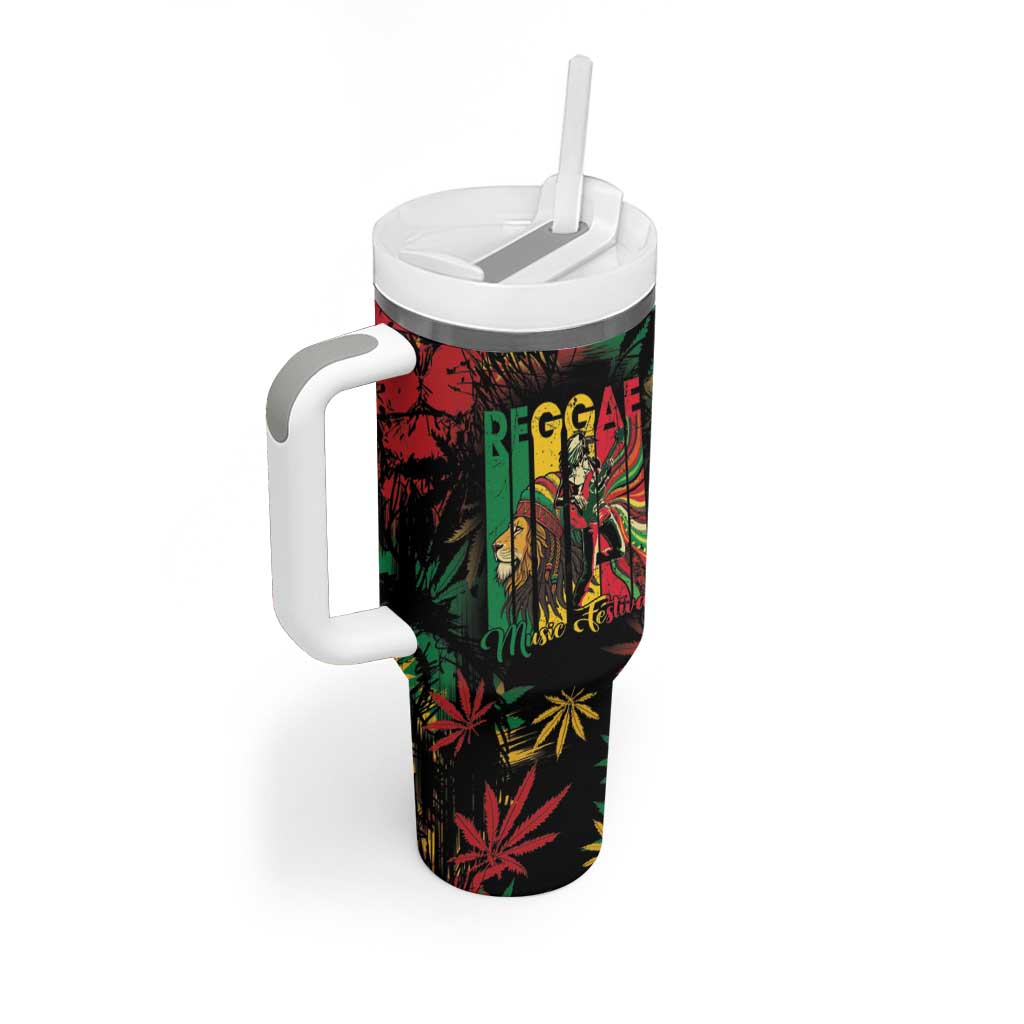 Jamaica Reggae Festival Tumbler With Handle One Love Rastafari Culture - African Pride