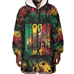 Jamaica Reggae Festival Wearable Blanket Hoodie One Love Rastafari Culture - African Pride