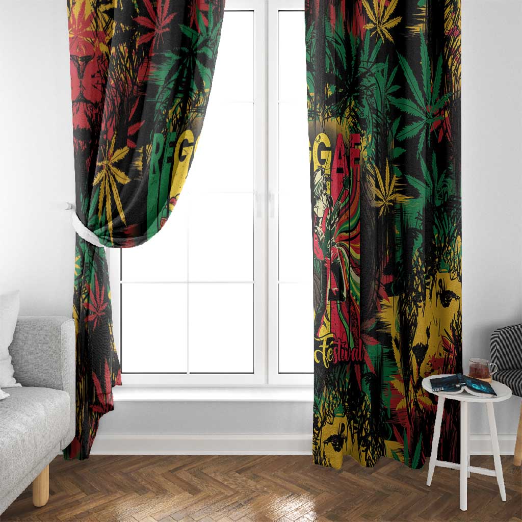 Jamaica Reggae Festival Window Curtain One Love Rastafari Culture - African Pride