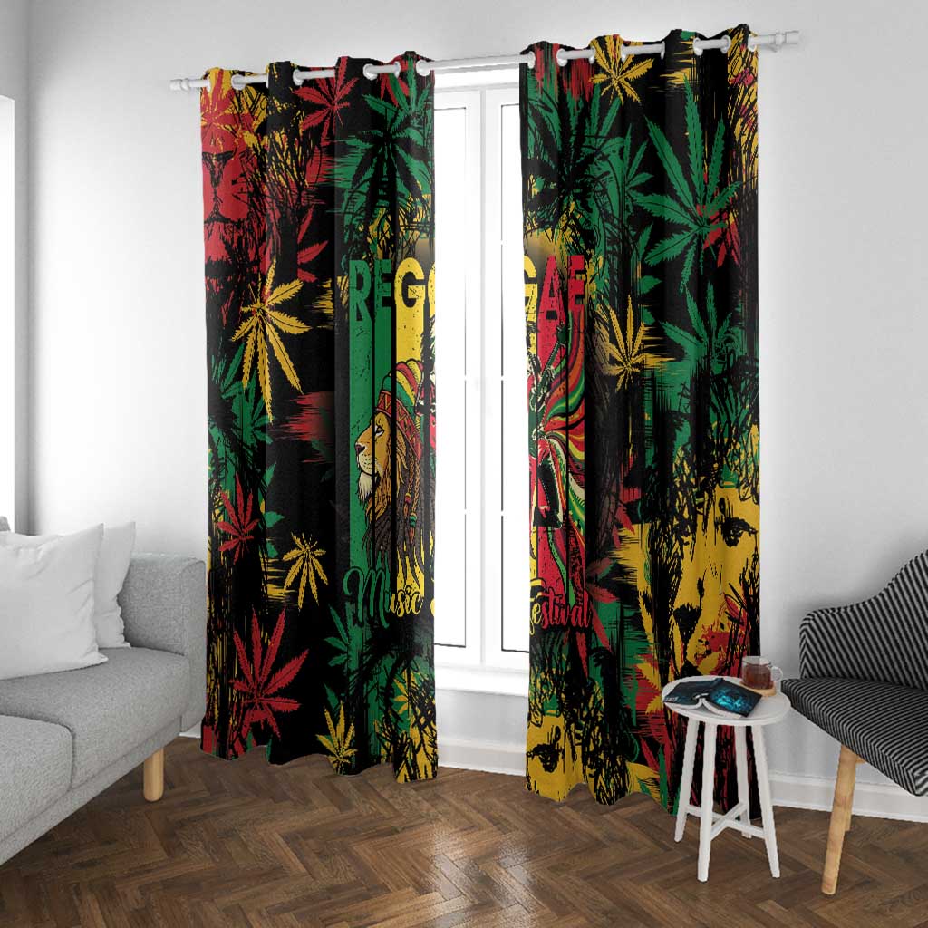 Jamaica Reggae Festival Window Curtain One Love Rastafari Culture - African Pride