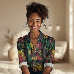 Jamaica Reggae Festival Women Casual Shirt One Love Rastafari Culture - African Pride