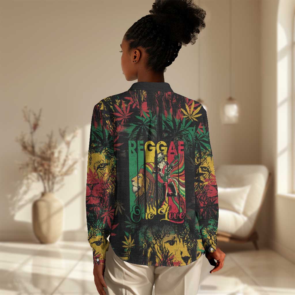 Jamaica Reggae Festival Women Casual Shirt One Love Rastafari Culture - African Pride