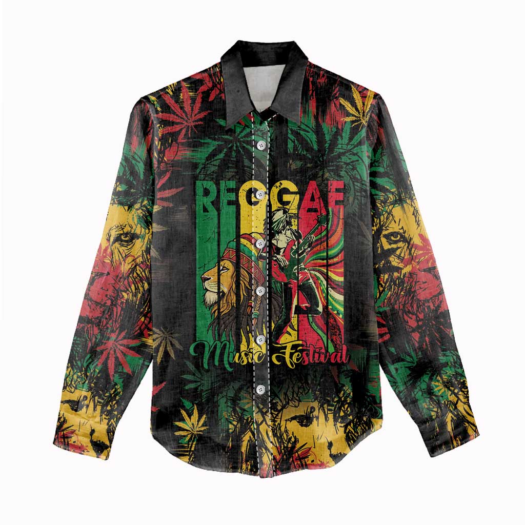 Jamaica Reggae Festival Women Casual Shirt One Love Rastafari Culture - African Pride