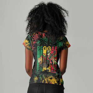Jamaica Reggae Festival Women V-Neck T-Shirt One Love Rastafari Culture - African Pride