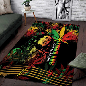 King Of Reggae Legend Bob Area Rug Rasta Cannabis - African Pride