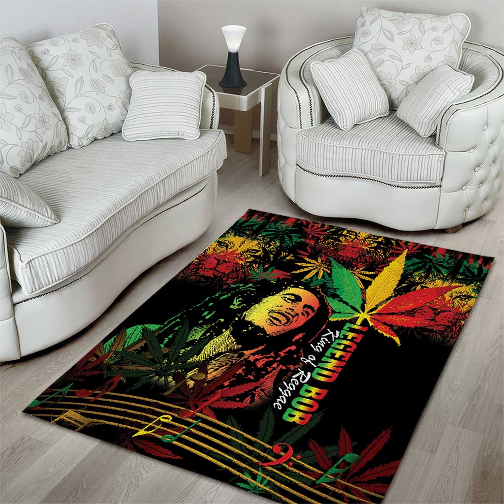 King Of Reggae Legend Bob Area Rug Rasta Cannabis - African Pride