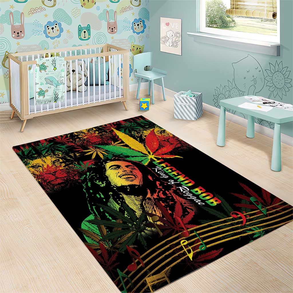 King Of Reggae Legend Bob Area Rug Rasta Cannabis - African Pride