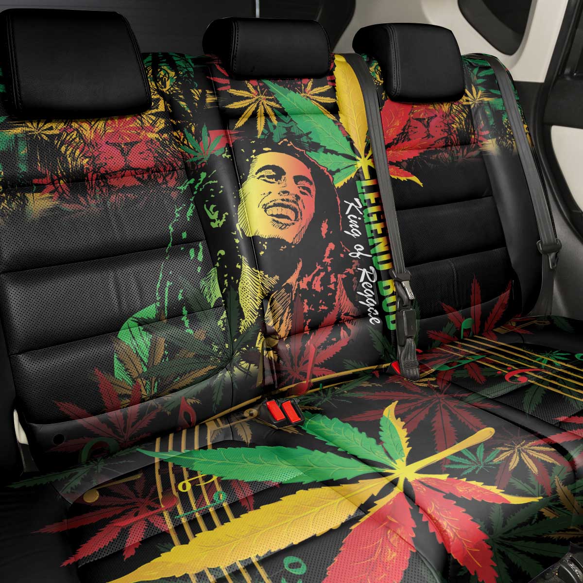 King Of Reggae Legend Bob Back Car Seat Cover Rasta Cannabis - African Pride