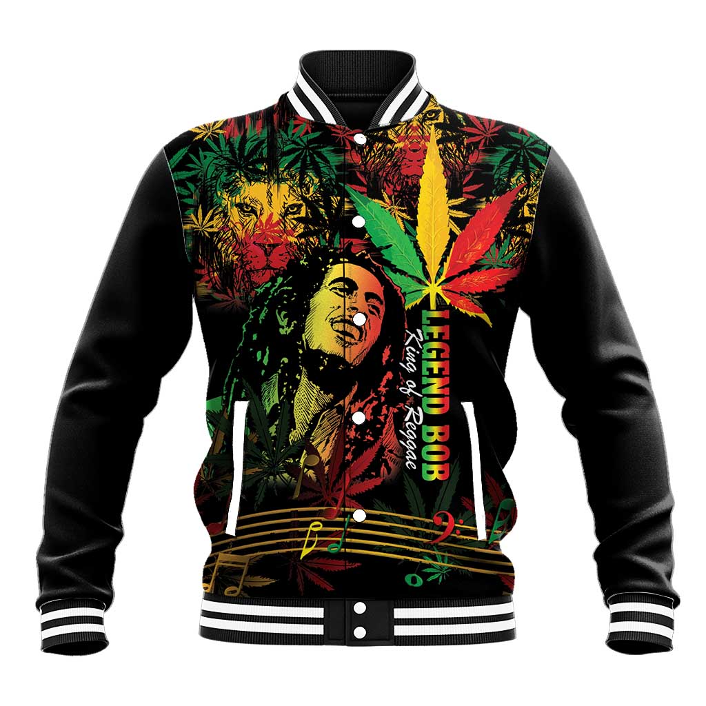 King Of Reggae Legend Bob Baseball Jacket Rasta Cannabis - African Pride