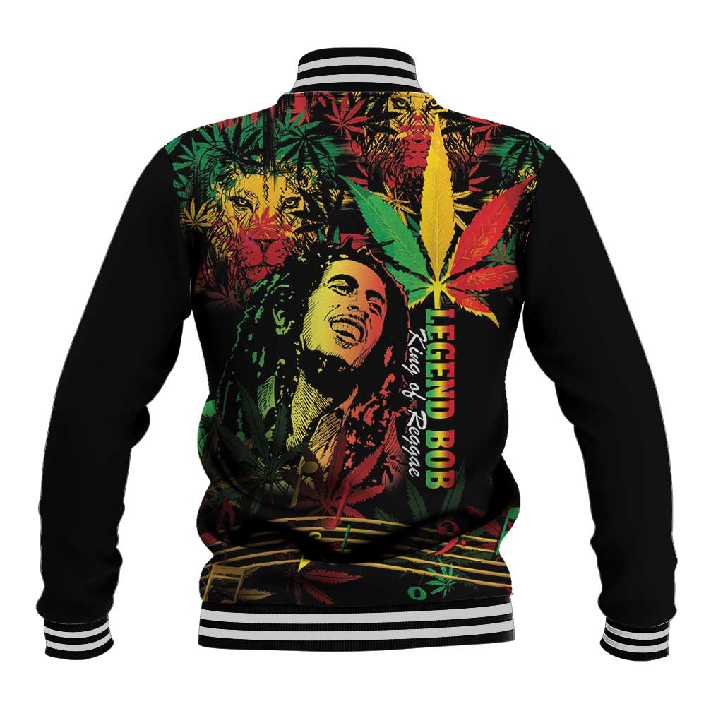 King Of Reggae Legend Bob Baseball Jacket Rasta Cannabis - African Pride