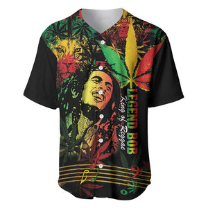 King Of Reggae Legend Bob Baseball Jersey Rasta Cannabis - African Pride