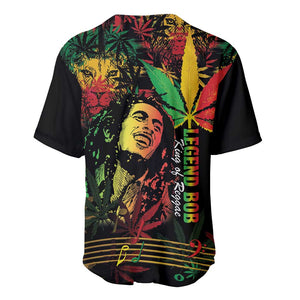 King Of Reggae Legend Bob Baseball Jersey Rasta Cannabis - African Pride