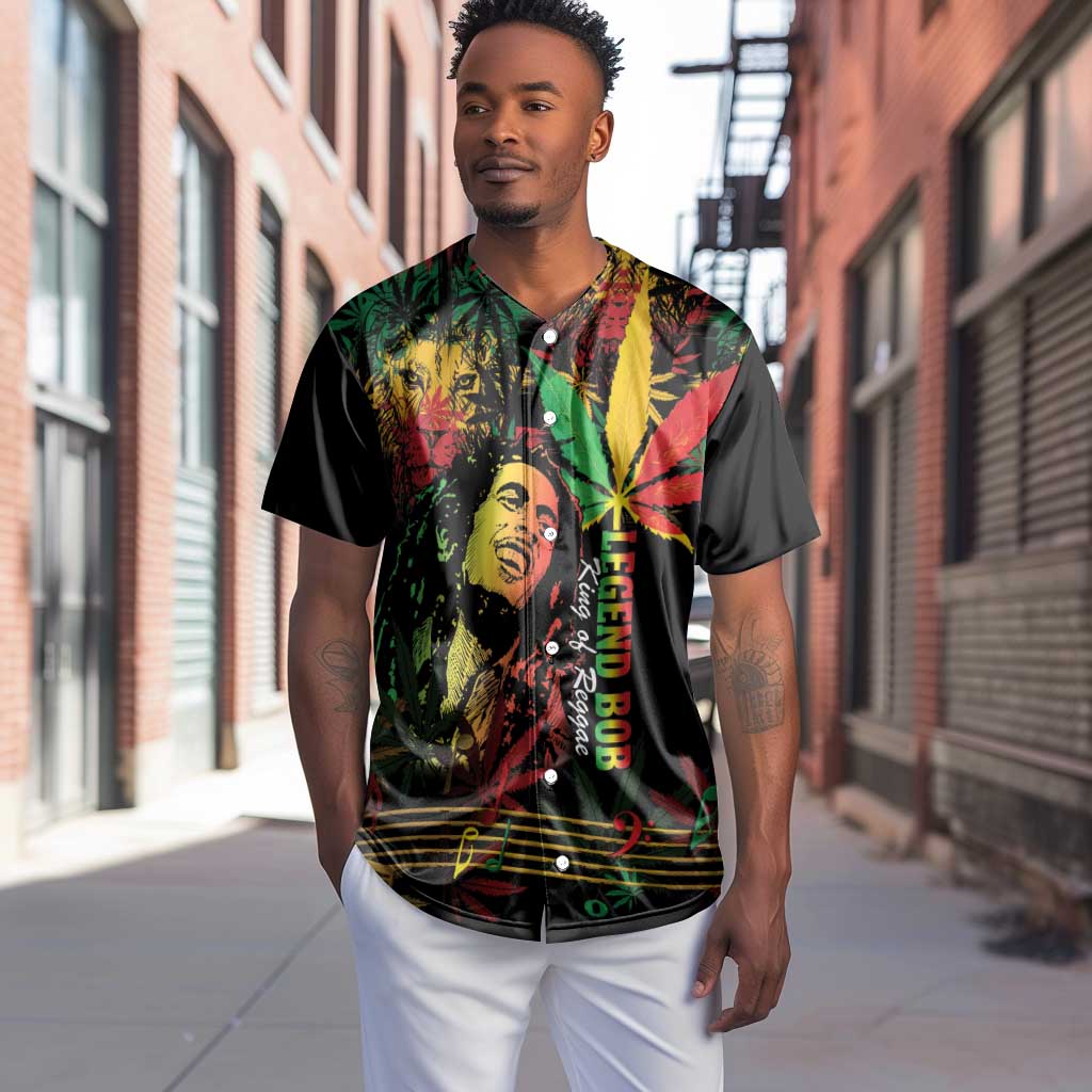 King Of Reggae Legend Bob Baseball Jersey Rasta Cannabis - African Pride